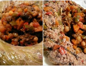 Couronne de viande et son confit de légumes.