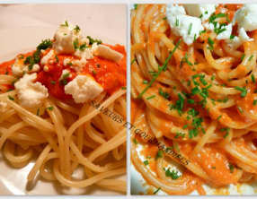 Spaghettis aux poivrons rouges