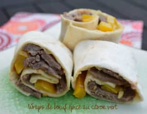 Wraps de bœuf mariné au citron vert