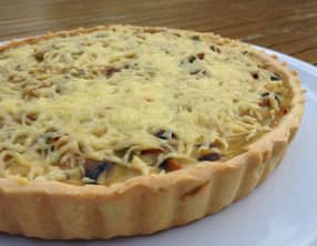 Tarte aux Poireaux-Champignons et vin blanc