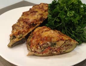 Aubergines farcies au Quinoa rouge