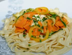 Tagliatelles de légumes à la carbonara