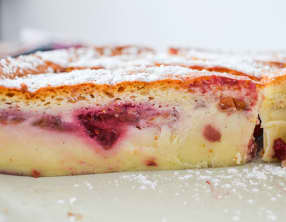 Gâteau magique aux framboises