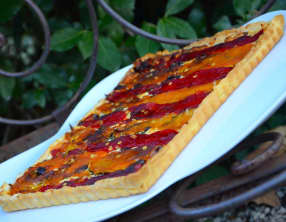 Tarte aux poivrons et chèvre frais