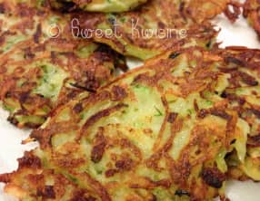 Les galettes de pommes de terre aux courgettes