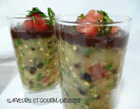 Verrines d’aubergine et tapenade.