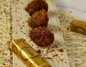 Bouchées pommes-caramel-crêpes dentelle