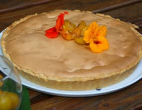 Tarte biscuitée aux mirabelles