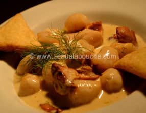 Cassolette de Noix de St.Jacques et de chanterelles