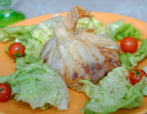 Aumônières au chèvre et aux lardons