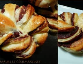 Brioches torsadées à la pâte de haricots rouges.