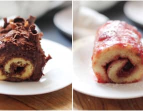 Roulé à la pâte à tartiner ou à la confiture de fraises