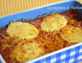 Gratin d'oeufs durs à la sauce tomate