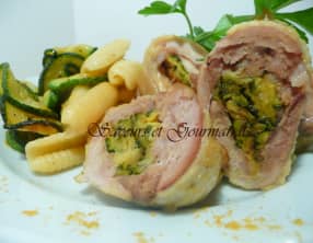 Cuisses de poulet farcies de courgettes épicées