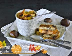 Veloute potimarron chestnut bush cèpes et marrons