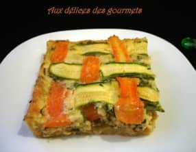 tarte aux lamelles de carotte et de courgette