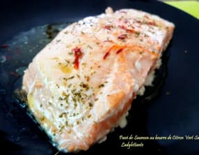 Pavé de saumon au beurre de citron vert safrané