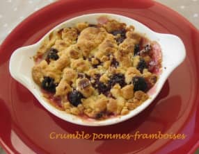 Crumble pommes-framboises