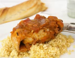 Lapin à la tomate et au boulgour