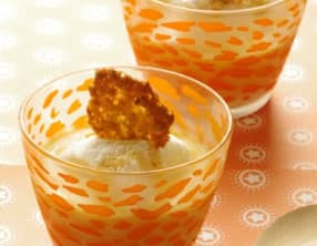 Iles flottantes aux brisures de flocons d'avoine