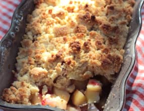 Crumble pommes poires framboises aux flocons d'avoine