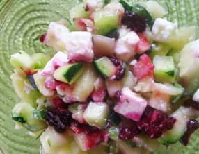 Salade de courgette, feta et mûres