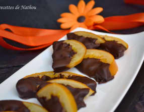 Oranges confites au chocolat noir