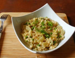 Risotto au fenouil et petits pois