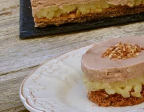 Bavarois Caramélia, pommes et noisettes