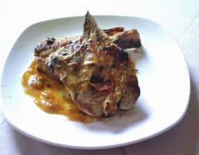 Côtes d'agneau au miel et moutarde au curry