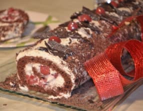 bûche forêt noire,bûche de fête