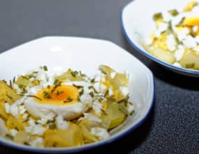 Poireaux vinaigrette, œufs durs