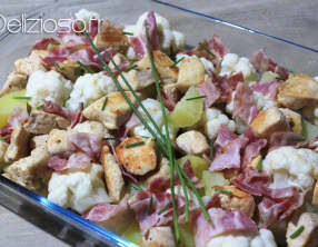 Gratin de chou fleur au poulet