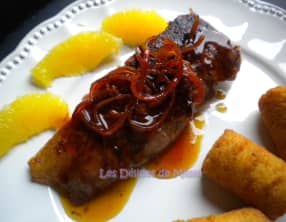 Canette à l’orange, zestes confits à la grenadine