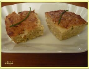 Gâteau aux pommes de terre et oignons.