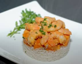 Crevettes aux patates douces
