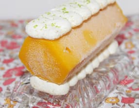 Bûche façon vacherin à l'abricot et à la noix de coco