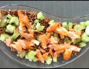 Salade de lentilles, haddock et céleri