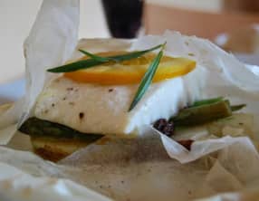 Papillotes de cabillaud au jus d'orange