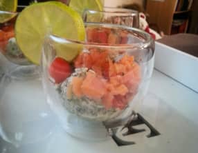 Verrines concombre, Philadephia et saumon