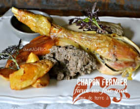 Chapon de noël farci au foie gras