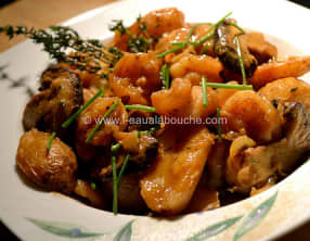 Crevettes Shiitake et Amandines au Vin Moelleux