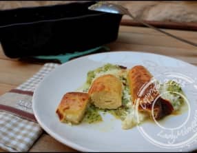 Gratin de quenelles de brochet sur lit de courgettes et crème de parmesan