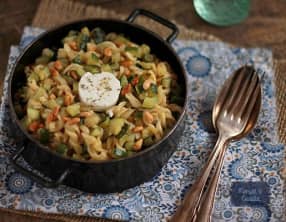Risotto de fusilli chèvre et courgettes
