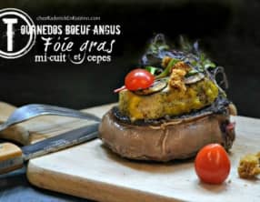 Plancha de tournedos de rôti bœuf angus façon Rossini aux cèpes