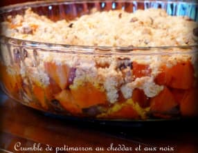 Crumble de potimarron au cheddar et au noix