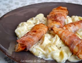 Pâtes orecchiette à la sauce Reblochon et poulet au lard fumé