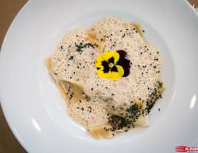 Ravioles de foie gras aux champignons