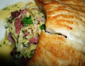 Raie marinée, cuite au beurre