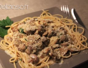 Spaghettis Alfredo version régime